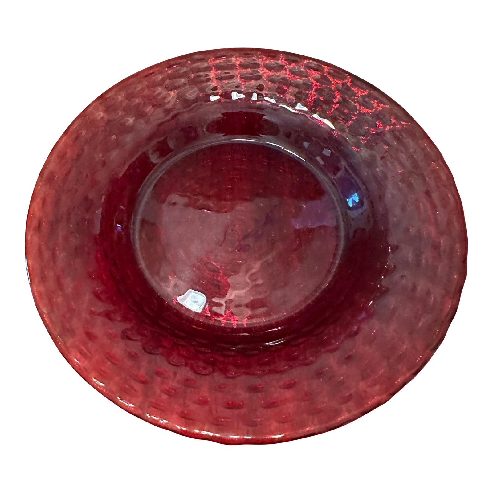 Vintage 1950’s Arcoroc Hobnail Ruby Red, Glass Salad Plate Chairish
