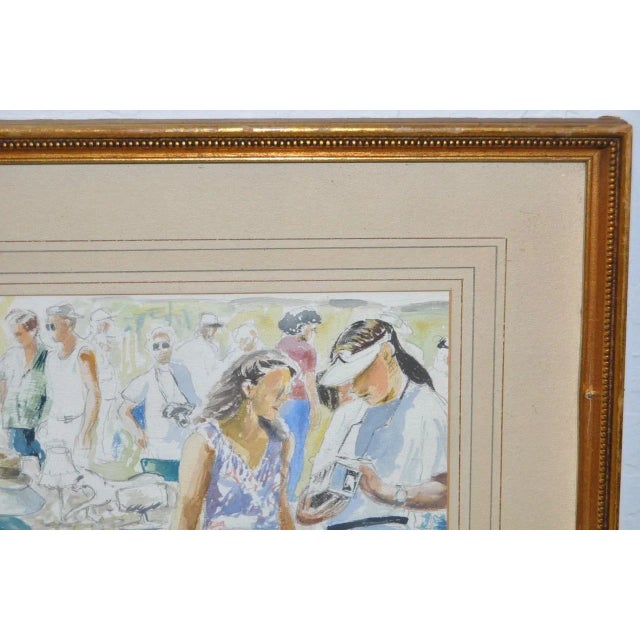Paper "At The Flea Market" Watercolor Painting c.1997 For Sale - Image 7 of 8