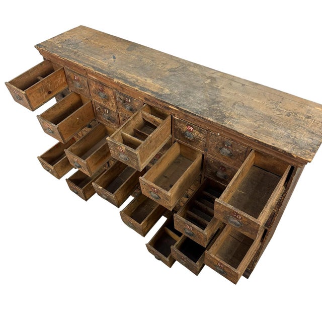 Large Antique Industrial Bank of Drawers with 48 Drawers, 1920s For Sale - Image 10 of 18