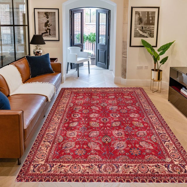 Elevate your home with the timeless beauty of a handmade Persian rug, renowned for its exceptional craftsmanship, rich...