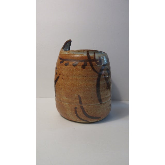 Vintage David Keyes Early Studio Pottery Vase Pacific Northwest Stoneware MCM 1960s For Sale - Image 4 of 11