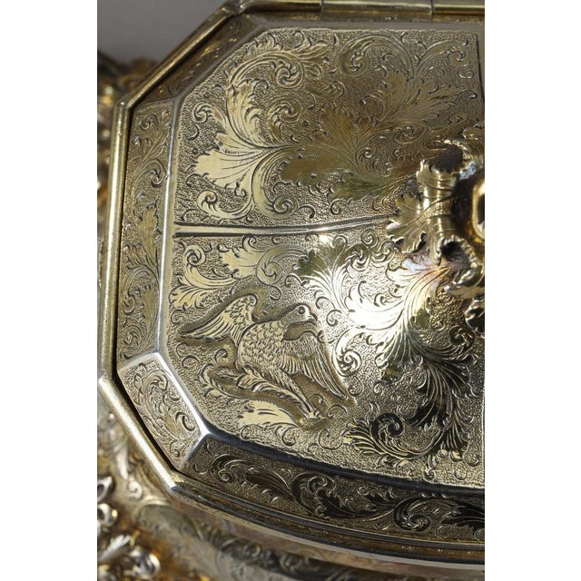 English Silver-Gilt and Agate Inkstand, 1830 For Sale - Image 10 of 18