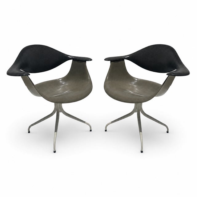 1950s George Nelson for Herman Miller Swag Leg Daf Chairs - a Pair For Sale