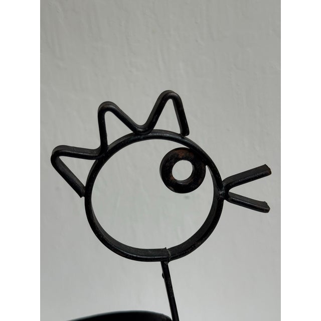 Vintage Weinberg Style Wrought Iron Wire Chicken Basket - Mid-Century Folk Art For Sale In Seattle - Image 6 of 11