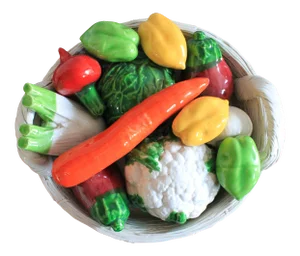 Vintage Bassano Italy Ceramic Bowl of Vegetables