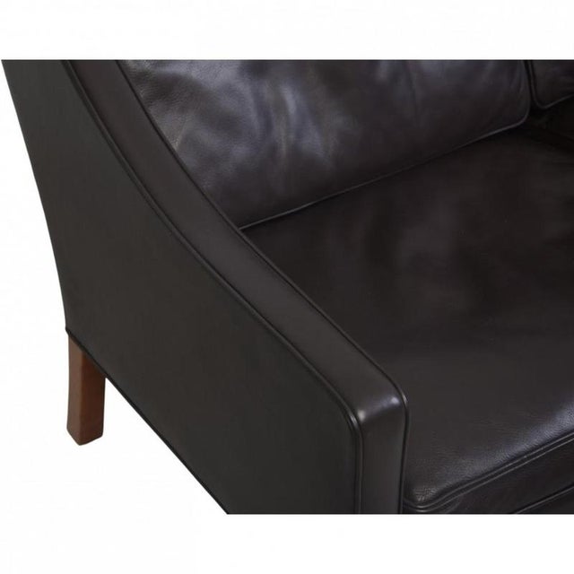 Model 2208 2-Seater Sofa in Black Leather by Børge Mogensen, 1990s For Sale - Image 10 of 18