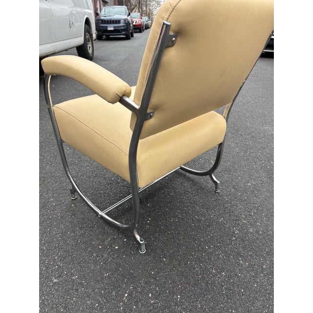 Koch Furniture Chrome Lounge Chair. Chair has been re-chromed and reupholstered in a butter color leather. Chair that you...