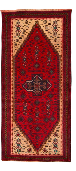 Red Vintage Persian Handmade Wool Rug