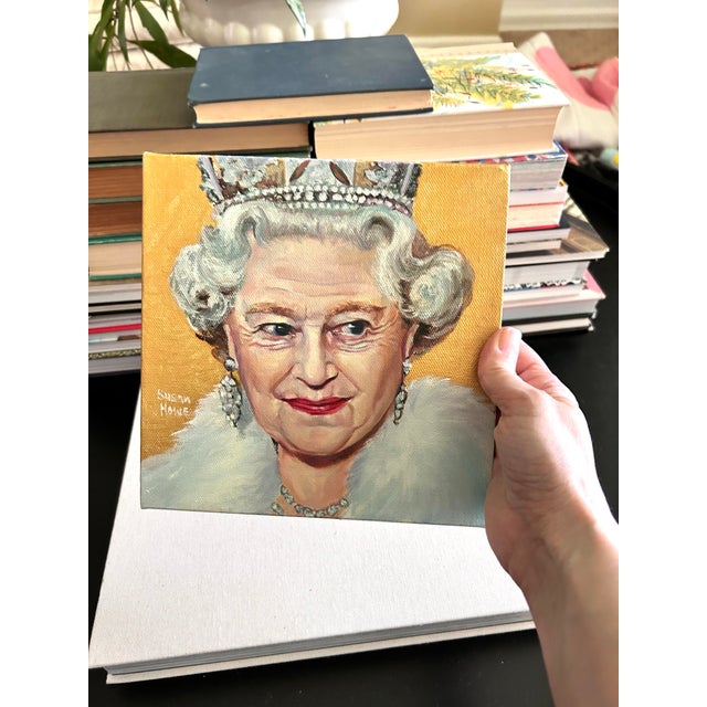 Original Queen Elizabeth II Portrait Painting by Susan Howe For Sale - Image 4 of 9
