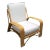 Restored 4-Strand Staple Arm Rattan Lounge Chair by Paul Laszlo For Sale