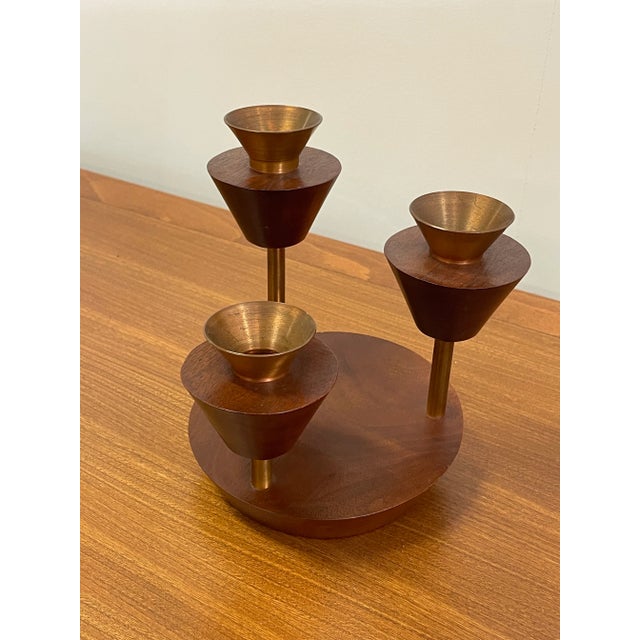 Vintage American Modernist Studio Candelbra, Signed For Sale - Image 4 of 9