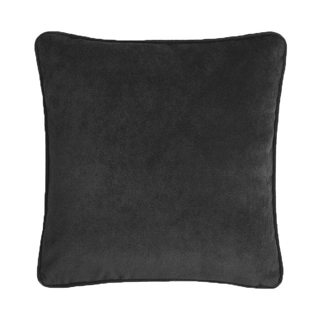 Contemporary Happy Frame Black Velvet Cushion Cover by LO Decor For Sale - Image 3 of 3