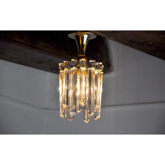 Superb small ceiling light or glass chandelier of Kinkeldey, designated and produced in Germany in the 1970s. Unique...