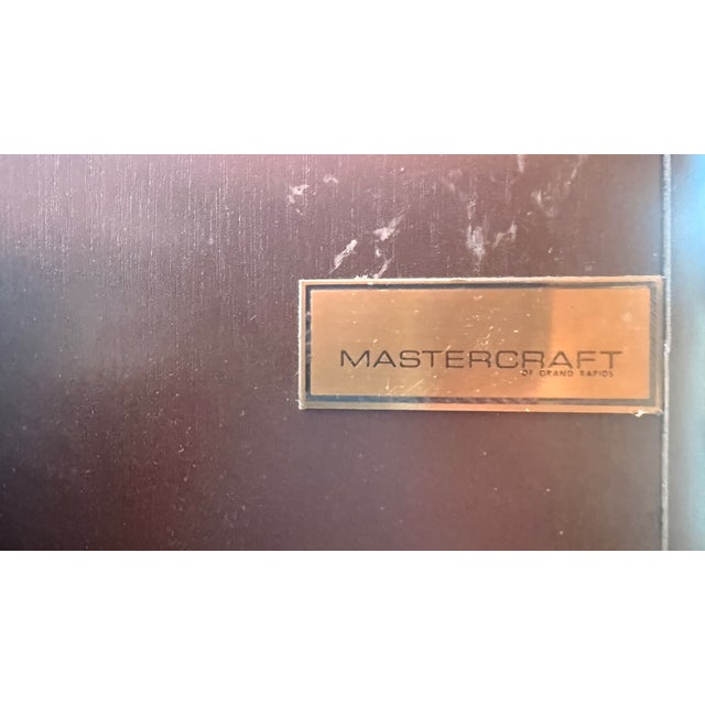 Vintage Mastercraft Brass-Mounted Walnut Media Armoire / Bar Cabinet For Sale - Image 13 of 13
