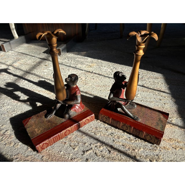 A vintage pair of Monkey Candlesticks sold by J.B. Van Sciver, probably dating from the 40's. Van Sciver was a furniture...