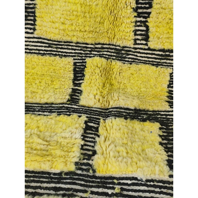 Contemporary Chartreuse Green Wool Moroccan Rug For Sale - Image 10 of 12