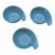 1970s Small Blue Frankoma Lazy Bones Ceramic Bowls- Set of 3 For Sale