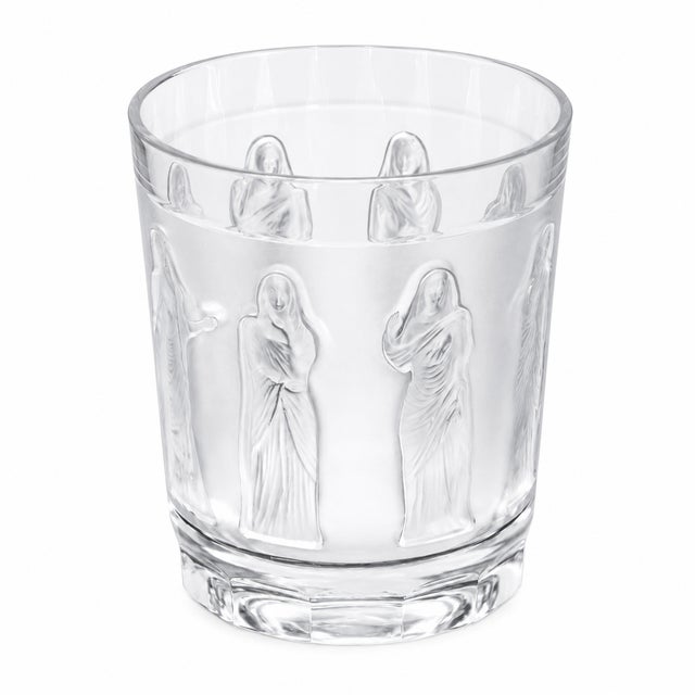 French Vintage Lalique Femmes French Crystal Whiskey Tumbler Signed For Sale - Image 3 of 6