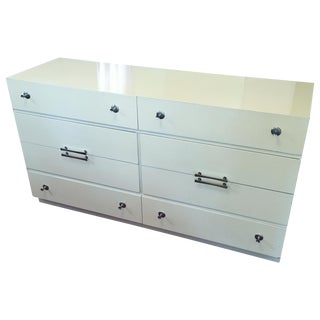MCM Style Dresser in White Lacquer For Sale