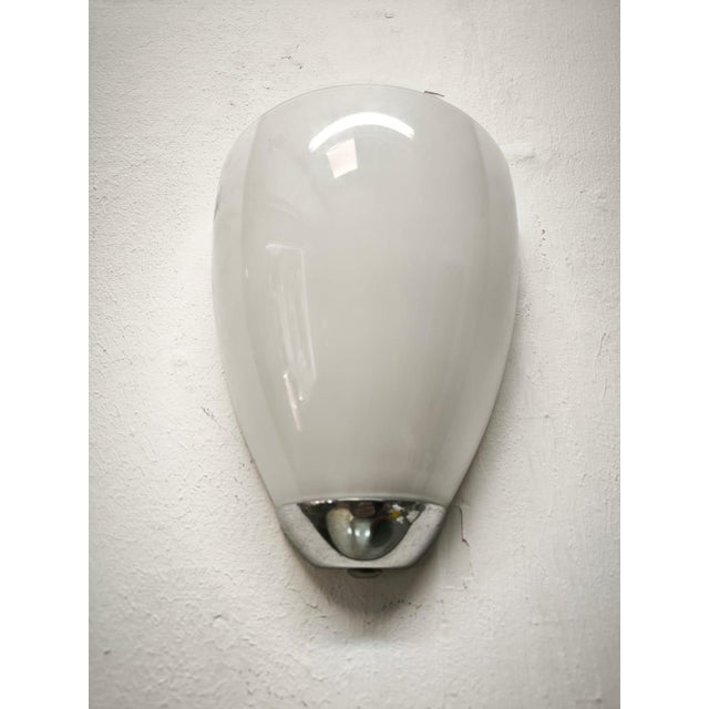 1990s Chrome Wall Light with Opal Glass, 1990s For Sale - Image 5 of 5