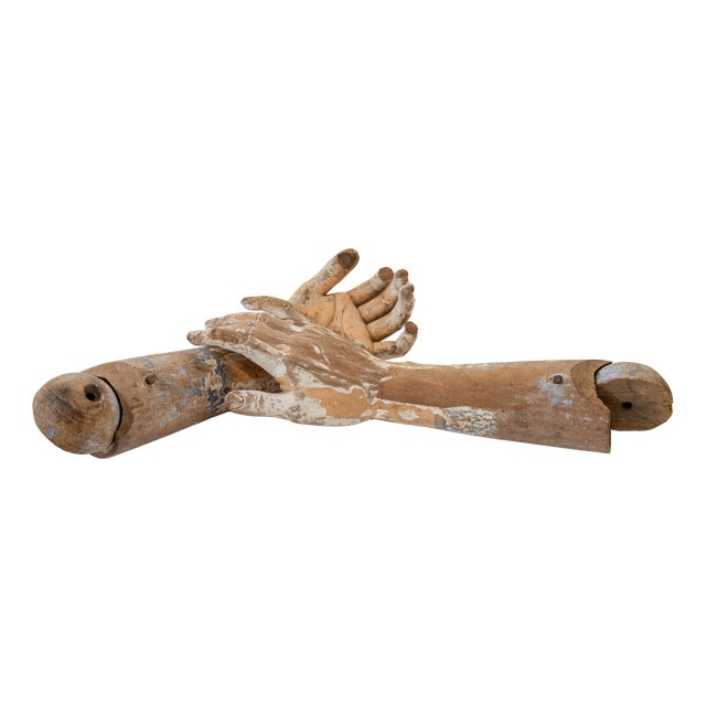 Forearms of a Dressed Saint, Early 20th Century, Pinewood, Set of 2 For Sale