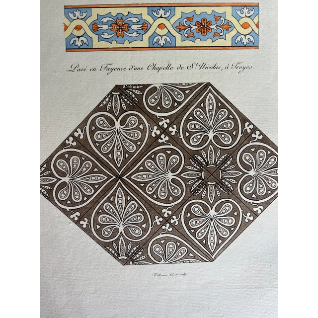 Beautiful etching reproduction of an ornate table and furniture design by French artist Nicolas Xavier Willemin. The title...