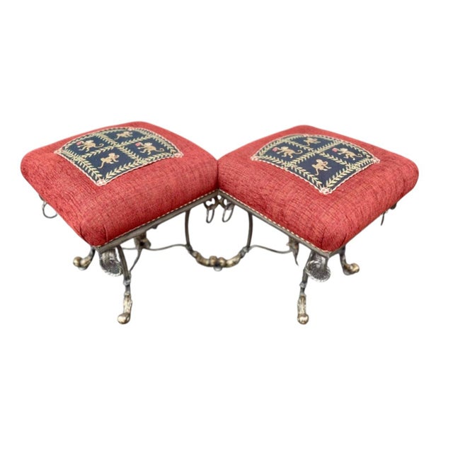 1970s Vintage Italian Palm Beach Style Tete a Tete Showhouse Iron Bench For Sale - Image 5 of 8