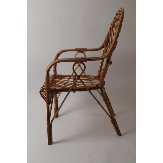 Italian Rattan & Bamboo Peacook Chair, 1970s For Sale - Image 6 of 18