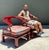 Vintage Candy Apple Lacquer Horseshoe Chairs After James Mont - A Pair For Sale In West Palm - Image 6 of 12