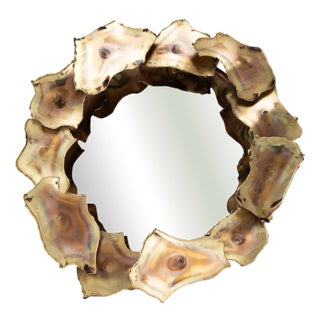 Sun Mirror Sculpture Brass Sheets Usa C. 1970s (31 Cm), 1960s For Sale
