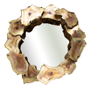 Sun Mirror Sculpture Brass Sheets Usa C. 1970s (31 Cm), 1960s