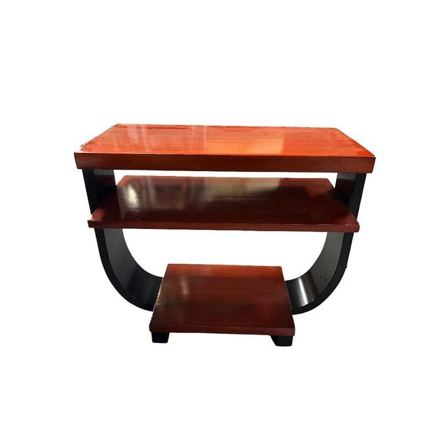 1940s Two-Tone Geometric Art Deco Side Table Attributed to Gilbert Rohde for Brown Saltman For Sale - Image 4 of 7