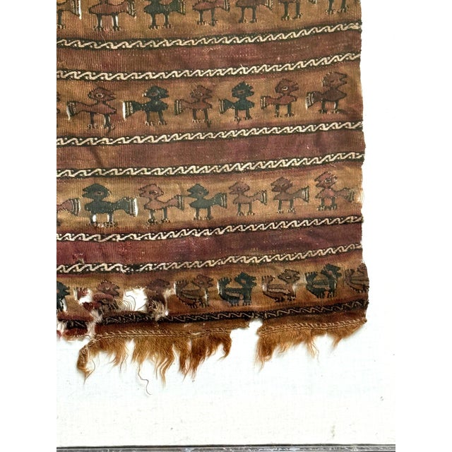 Framed Large Pre-Columbian Woven Textile Fragment from Chimu Chancay Culture For Sale In Atlanta - Image 6 of 16