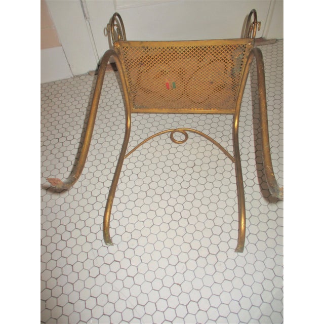 1930s 1930s Vintage Italy Toleware Gold Tassel & Leaf Design Petite Chair For Sale - Image 5 of 12