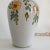White Vintage Ceramic Floral Pattern Yellow Green Colors Crackle Glaze Finish Table Lamp, Made in Italy Circa 1970 For Sale - Image 8 of 13