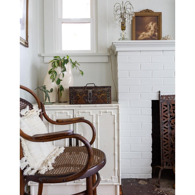 Rustic Metal Strongbox or Money Box With Slavic Floral Folk Art and Cyrillic Text For Sale - Image 4 of 16