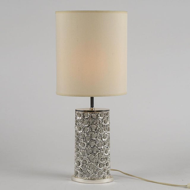 Vintage Lamp in Laminated Silver Metal by Stilarte For Sale - Image 9 of 9