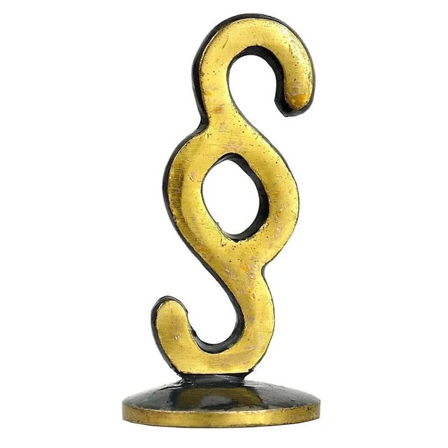 Gold Brass Paragraph Lawyer Sculpture by Walter Bosse for Hertha Baller, Austria, 1950s For Sale - Image 8 of 8