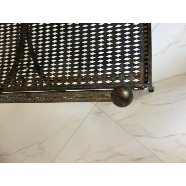 Vintage Spanish Revival Arthur Umanoff Granada Style Iron Garden Stool / Iron Vanity Seat For Sale - Image 12 of 12