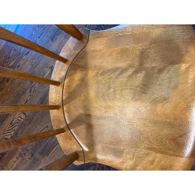 Vintage S. Bent & Bros. Solid Maple Colonial Windsor Side Chair – Gardner, Massachusetts For Sale - Image 10 of 10