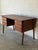 Teak 6-Drawer Executive Writing Desk With Sculpted Handles Vintage Mid-Century Modern 1960s For Sale - Image 9 of 10