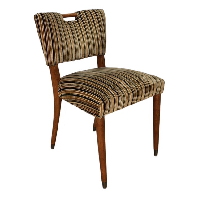1950’s Mid-Century Modern Velvet Side Chair For Sale
