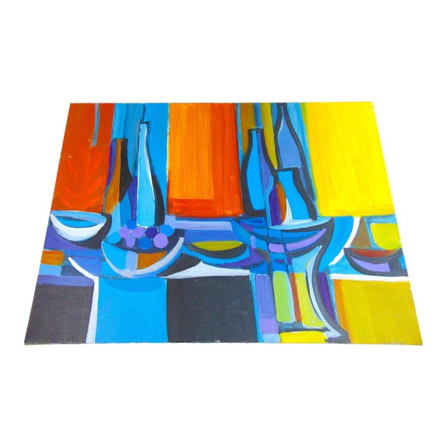 Original Oil Painting Walter Taft Bradshaw "Yeah! I" Abstract 30x20 Unframed For Sale