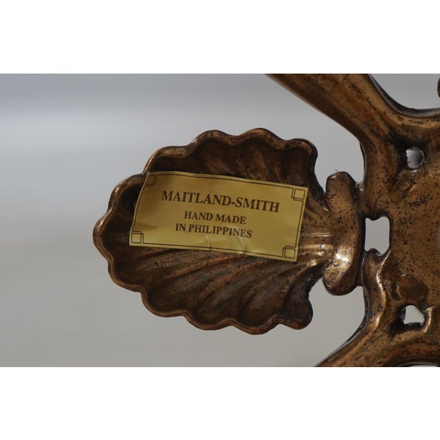 Metal Pair Maitland Smith Brass & Iron Lizard Table Lamps For Sale - Image 7 of 12