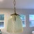 Brass Mid-Century Murano Opalescent Glass Hanging Pendant Light. For Sale - Image 8 of 9