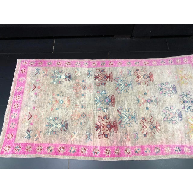 Textile 1960s Vintage Turkish Handmade Multicolor Rug For Sale - Image 7 of 11