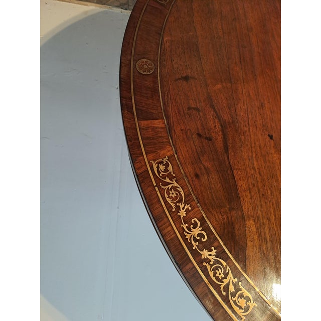 Early 19th Century Regency Rosewood Centre Table with Brass Inlay, 1820 For Sale - Image 5 of 10