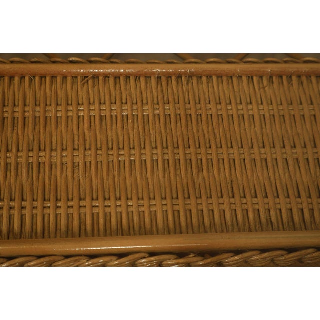 Lexington Henry Link Glass Top Wicker Dining Table For Sale - Image 11 of 18