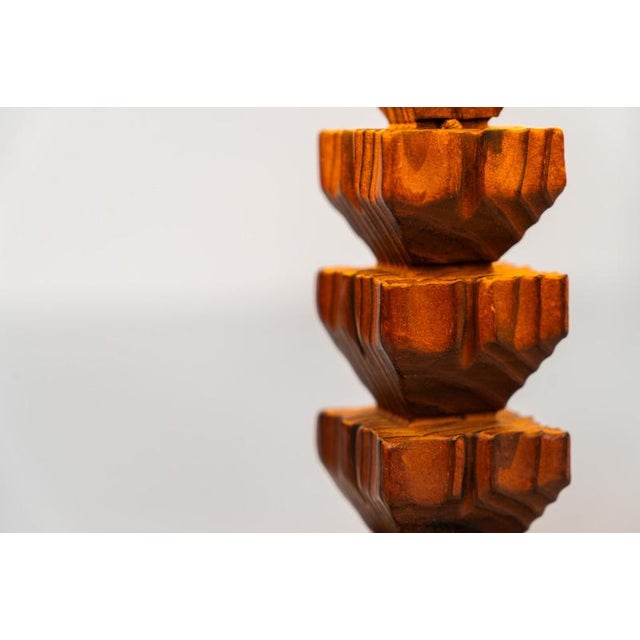 Brown Sculptural Table Lamp in the manner of Charles Dudouyt, 1950s For Sale - Image 8 of 9