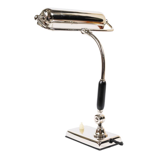 Small Art Deco Nickel-Plated Swiveling Table Lamp, Vienna, 1920s For Sale